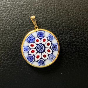 Antica Murrina Venezia gold flower glass pendant 23 mm